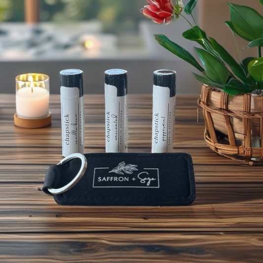 Tallow Chapstick - 3 pack with Chapstick Holder